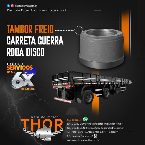 Tambor Freio Carreta Guerra Roda Disco